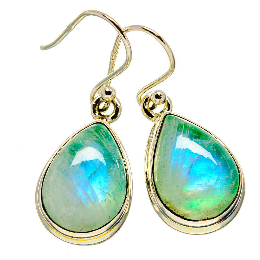 Green Moonstone Earrings handcrafted by Anasilvercos - EARR414318