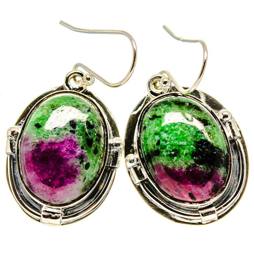 Ruby Zoisite Earrings handcrafted by Anasilvercos - EARR414329