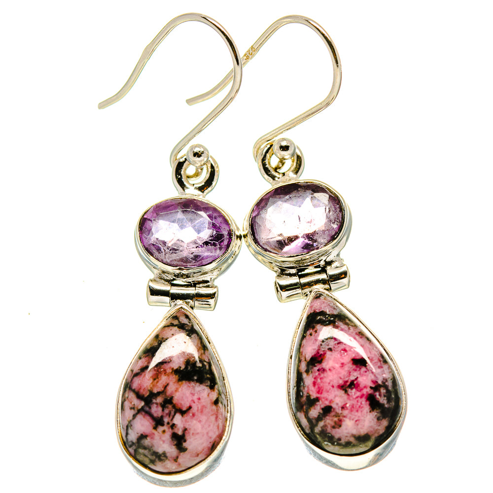 Rhodonite Earrings handcrafted by Anasilvercos - EARR414335