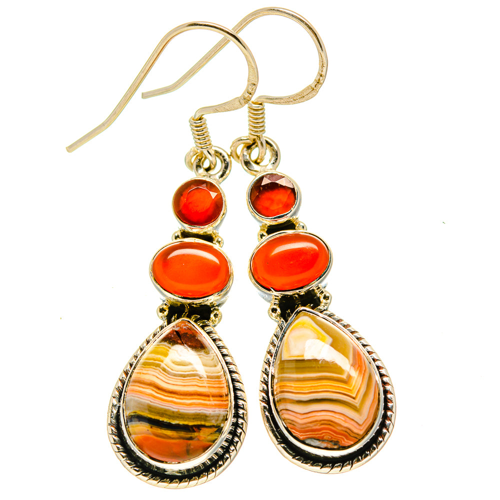Botswana Agate Earrings handcrafted by Anasilvercos - EARR414345