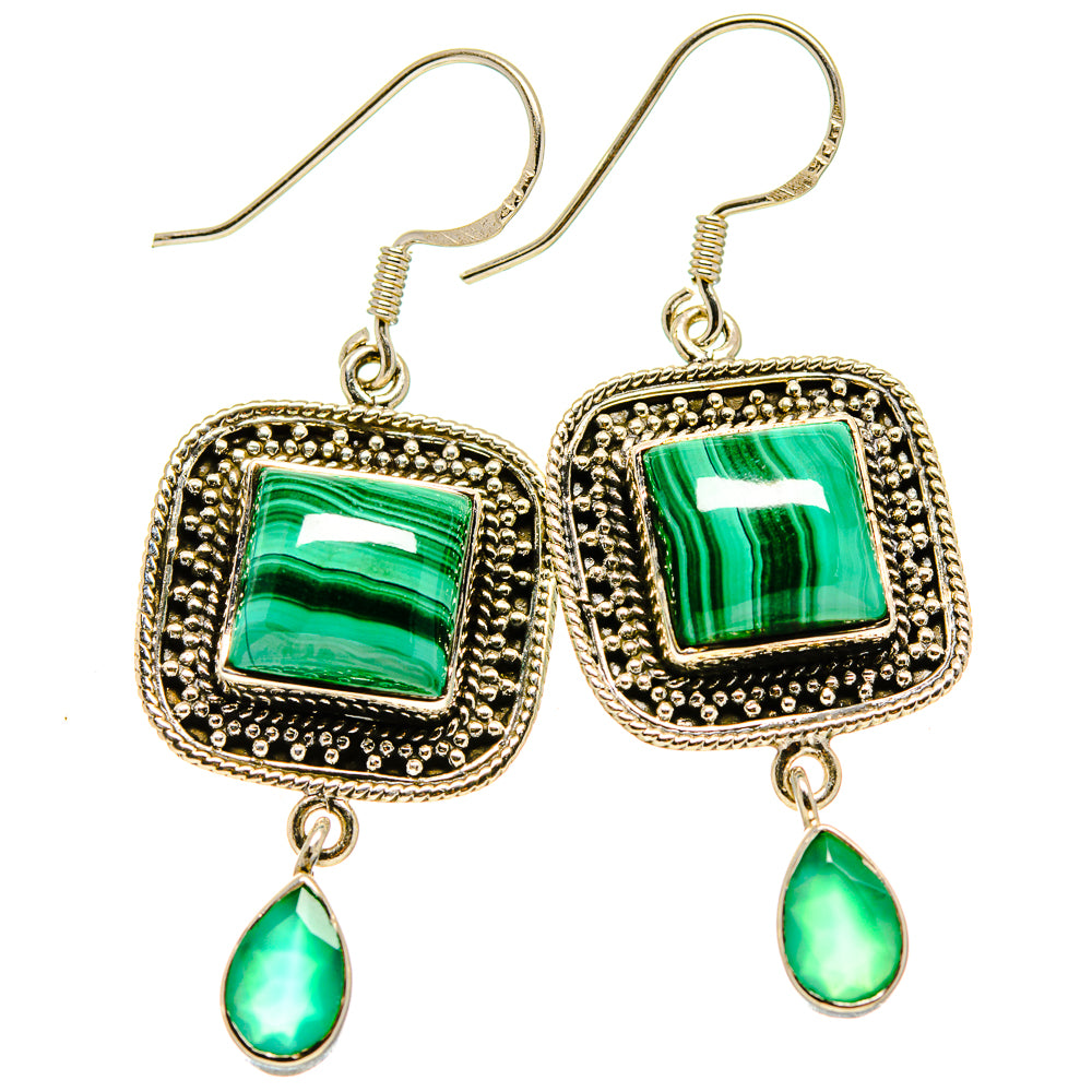 Malachite Earrings handcrafted by Anasilvercos - EARR414352