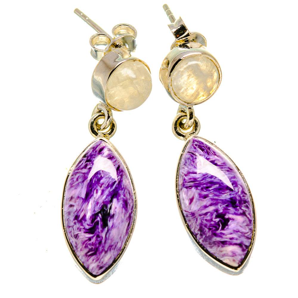 Charoite Earrings handcrafted by Anasilvercos - EARR414353