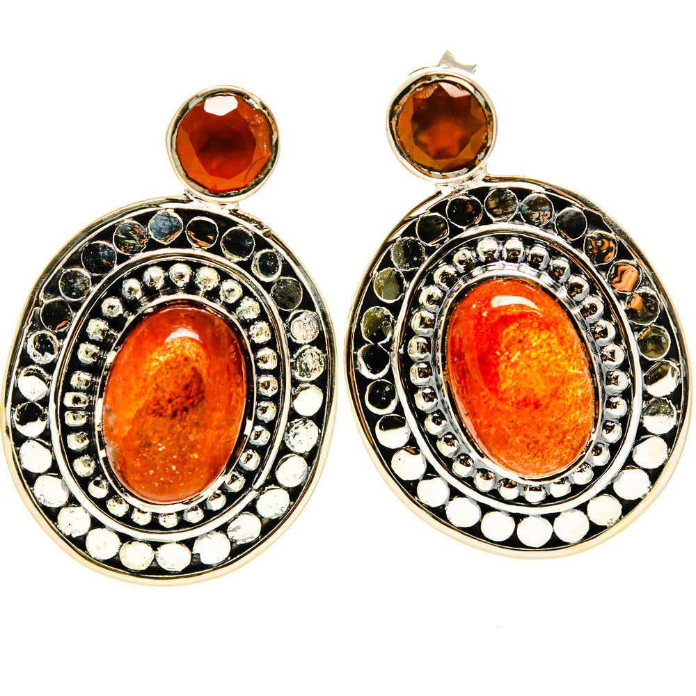 Sunstone Earrings handcrafted by Anasilvercos - EARR414359