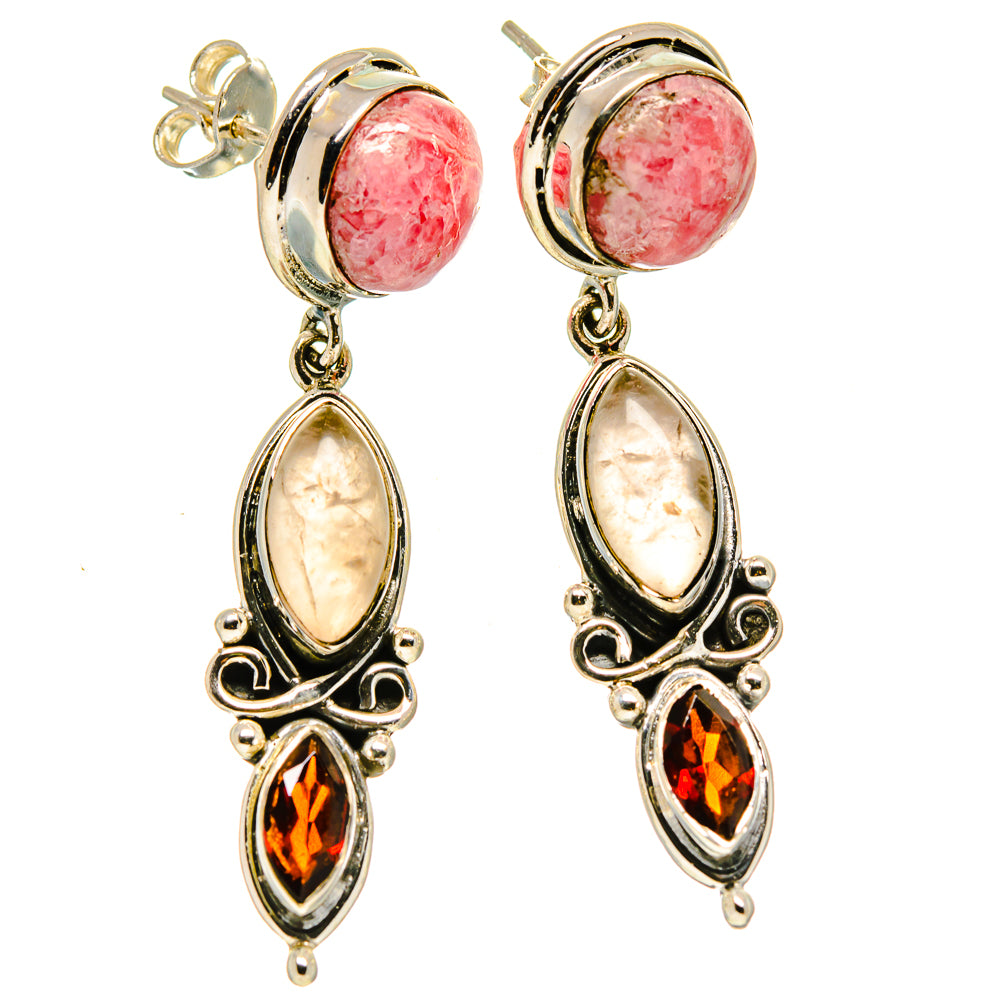 Rose Quartz Earrings handcrafted by Anasilvercos - EARR414366