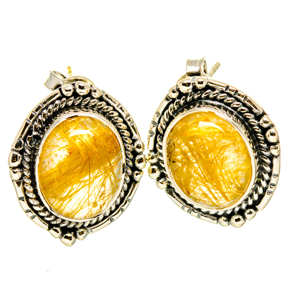 Rutilated Quartz Earrings handcrafted by Anasilvercos - EARR414376