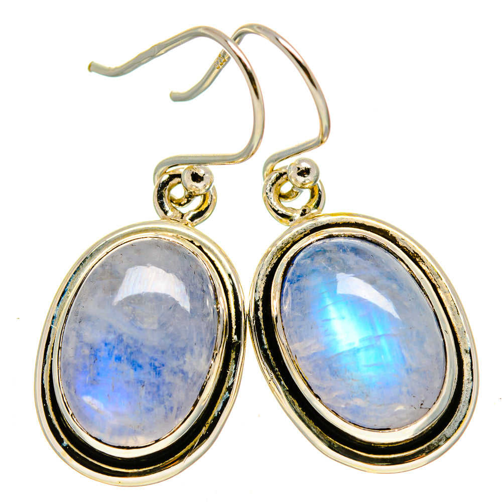 Rainbow Moonstone Earrings handcrafted by Anasilvercos - EARR414385