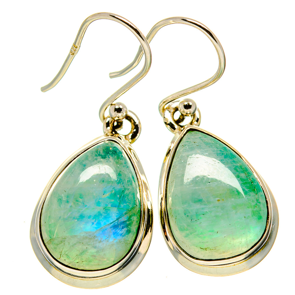 Green Moonstone Earrings handcrafted by Anasilvercos - EARR414388