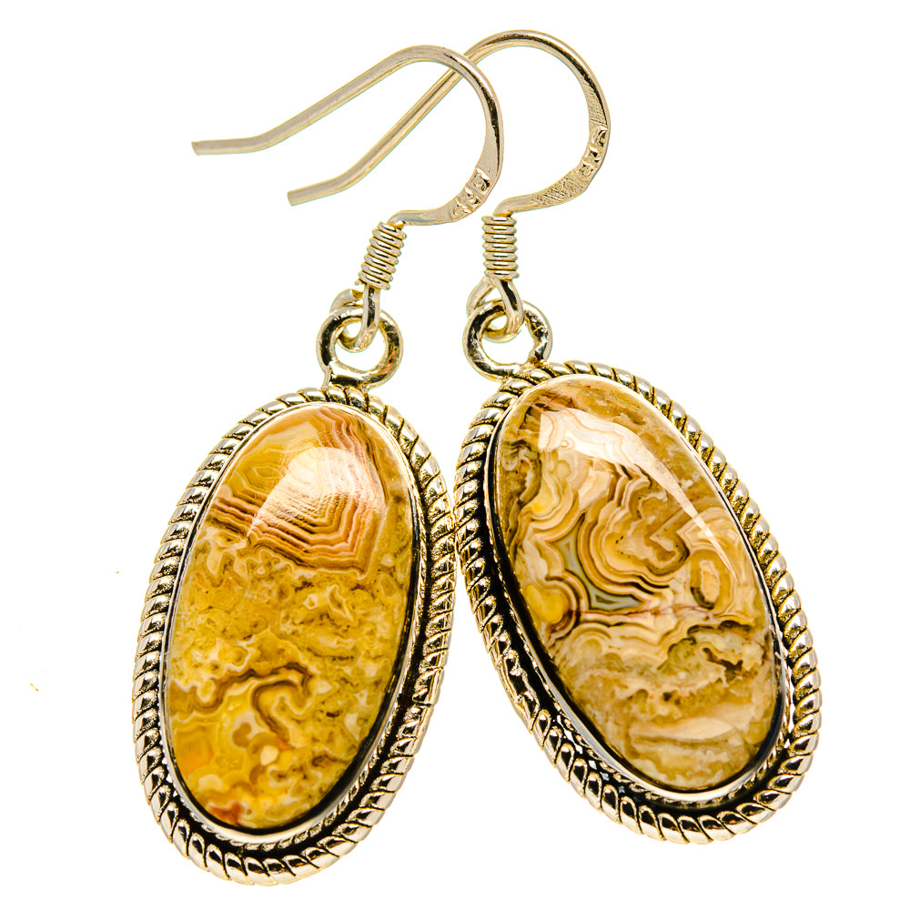 Laguna Lace Agate Earrings handcrafted by Anasilvercos - EARR414402