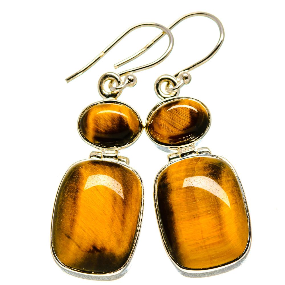 Tiger Eye Earrings handcrafted by Anasilvercos - EARR414408