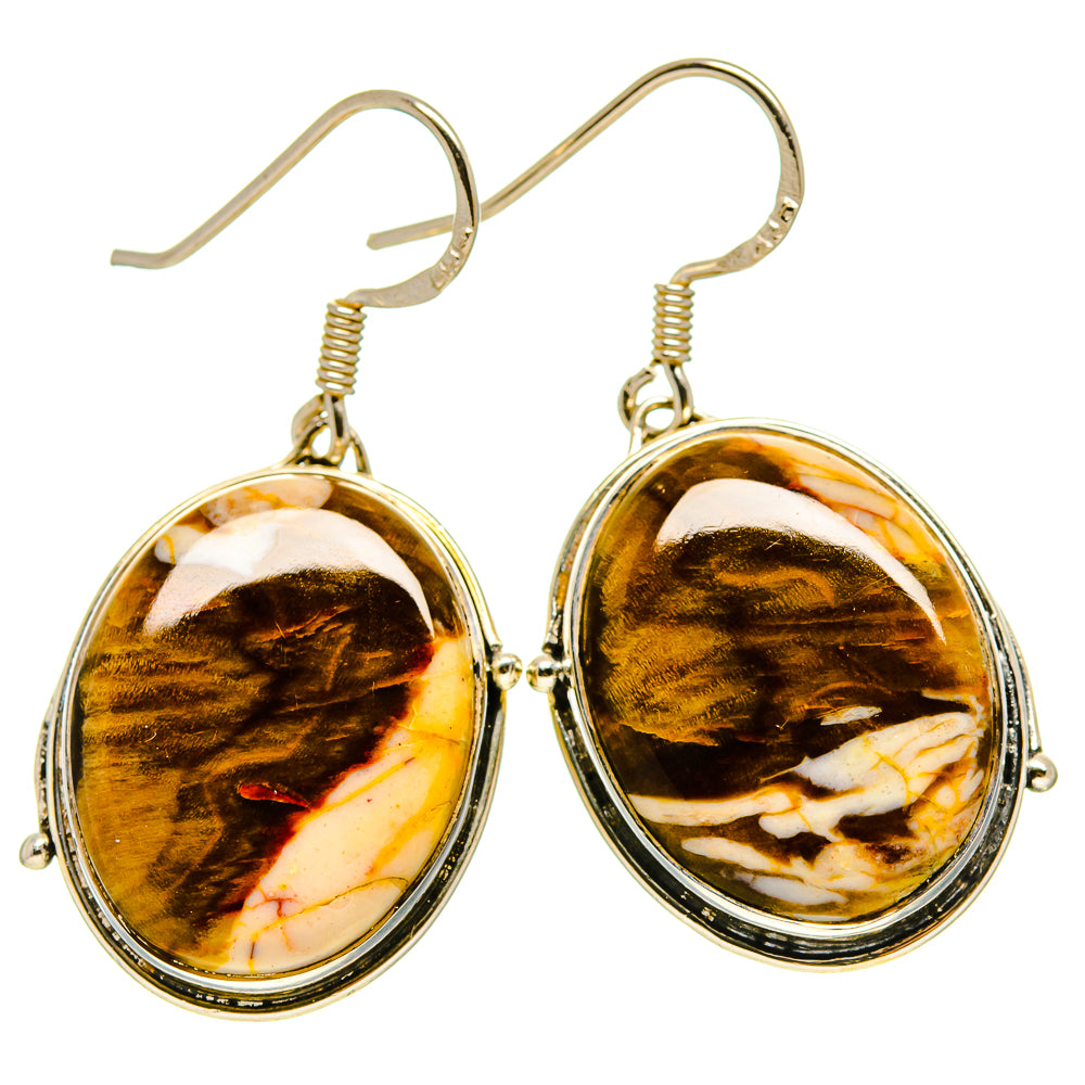 Peanut Wood Jasper Earrings handcrafted by Anasilvercos - EARR414409