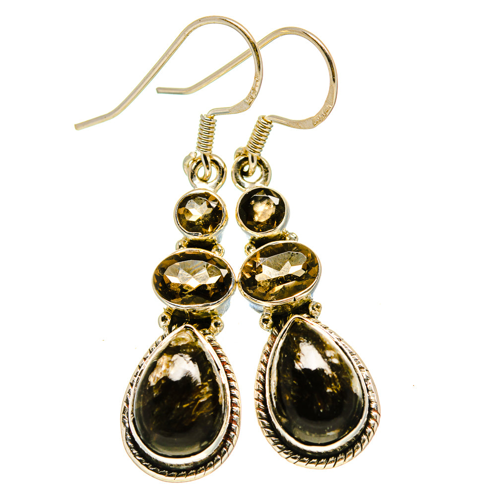 Golden Seraphinite Earrings handcrafted by Anasilvercos - EARR414419