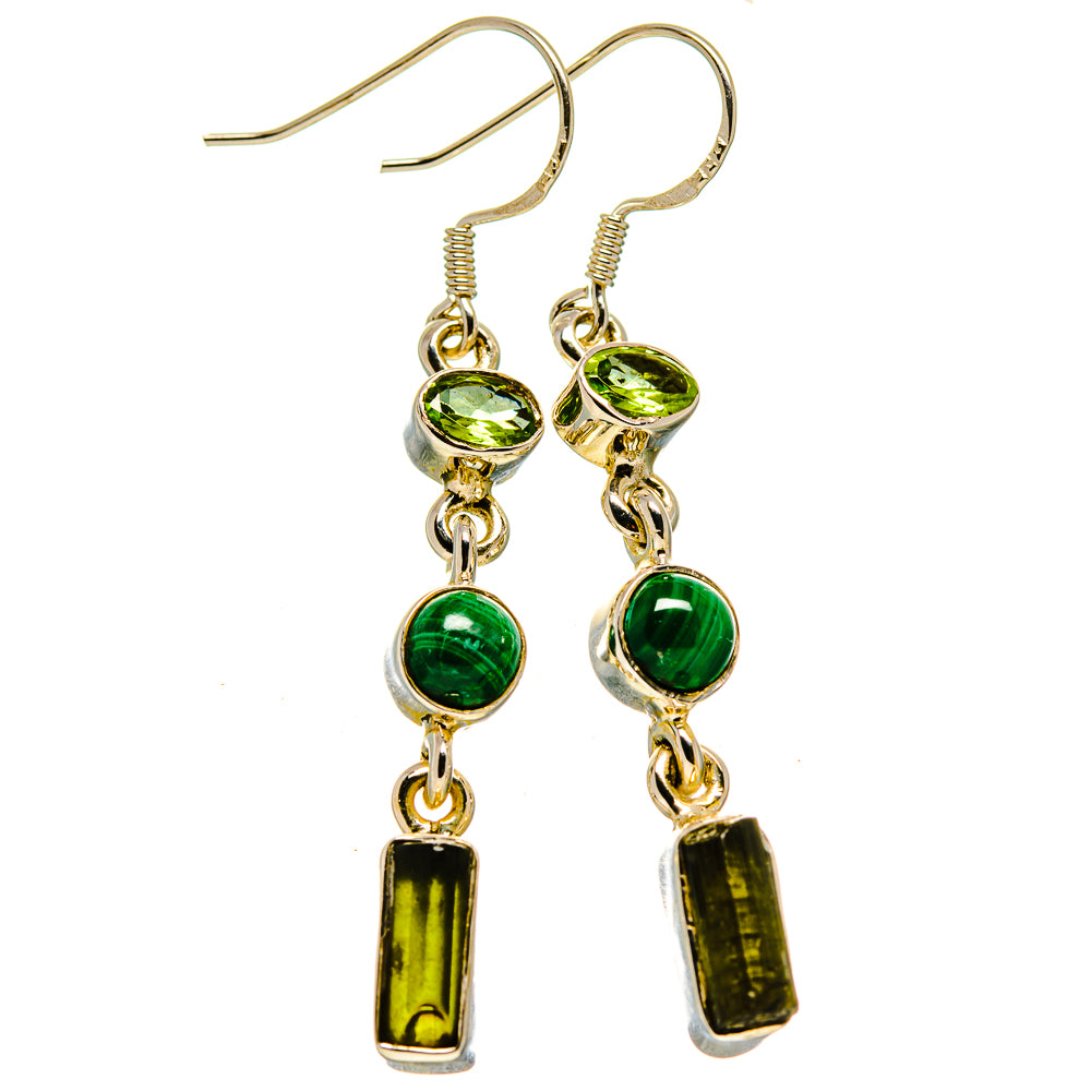 Green Tourmaline Earrings handcrafted by Anasilvercos - EARR414422