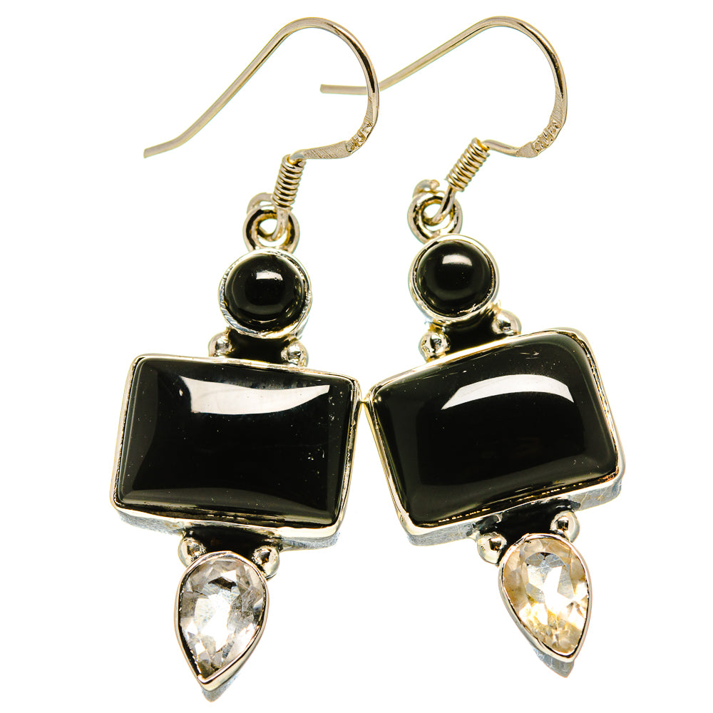 Black Onyx Earrings handcrafted by Anasilvercos - EARR414429