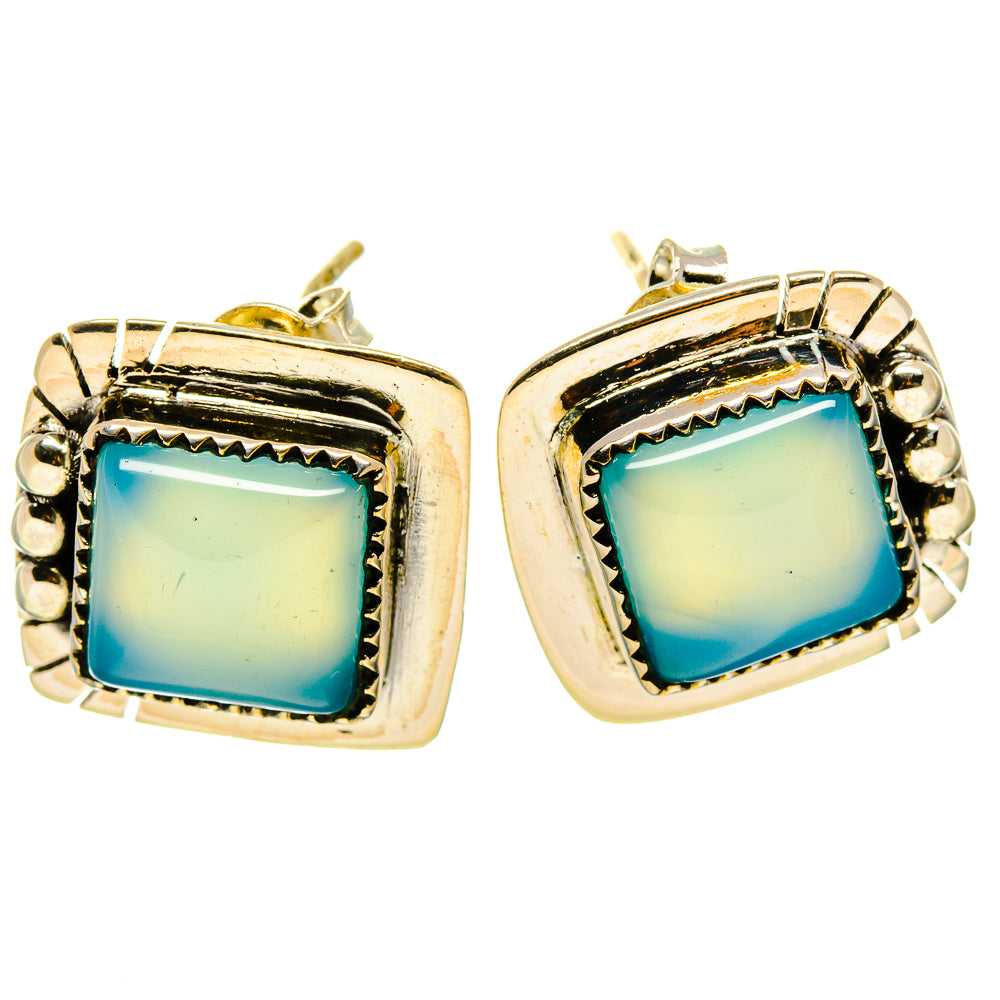 Aqua Chalcedony Earrings handcrafted by Anasilvercos - EARR414433