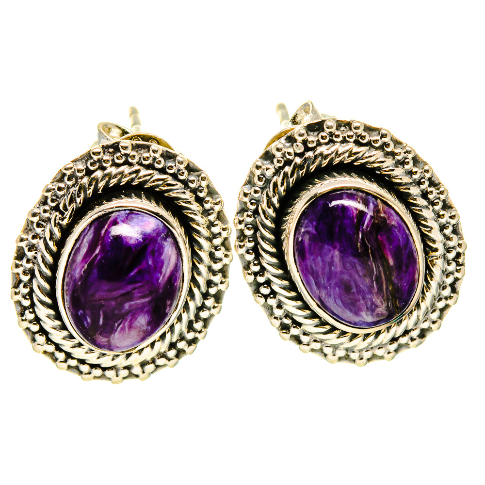 Charoite Earrings handcrafted by Anasilvercos - EARR414444