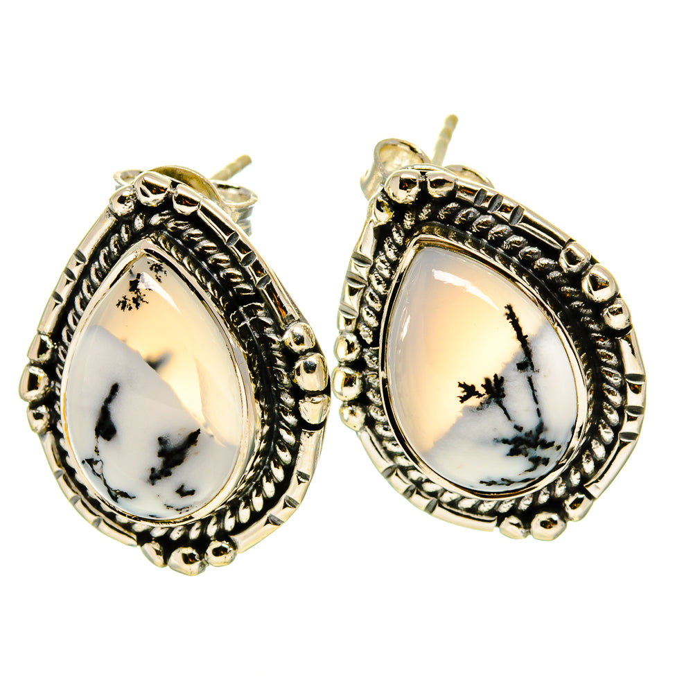 Dendritic Opal Earrings handcrafted by Anasilvercos - EARR414449
