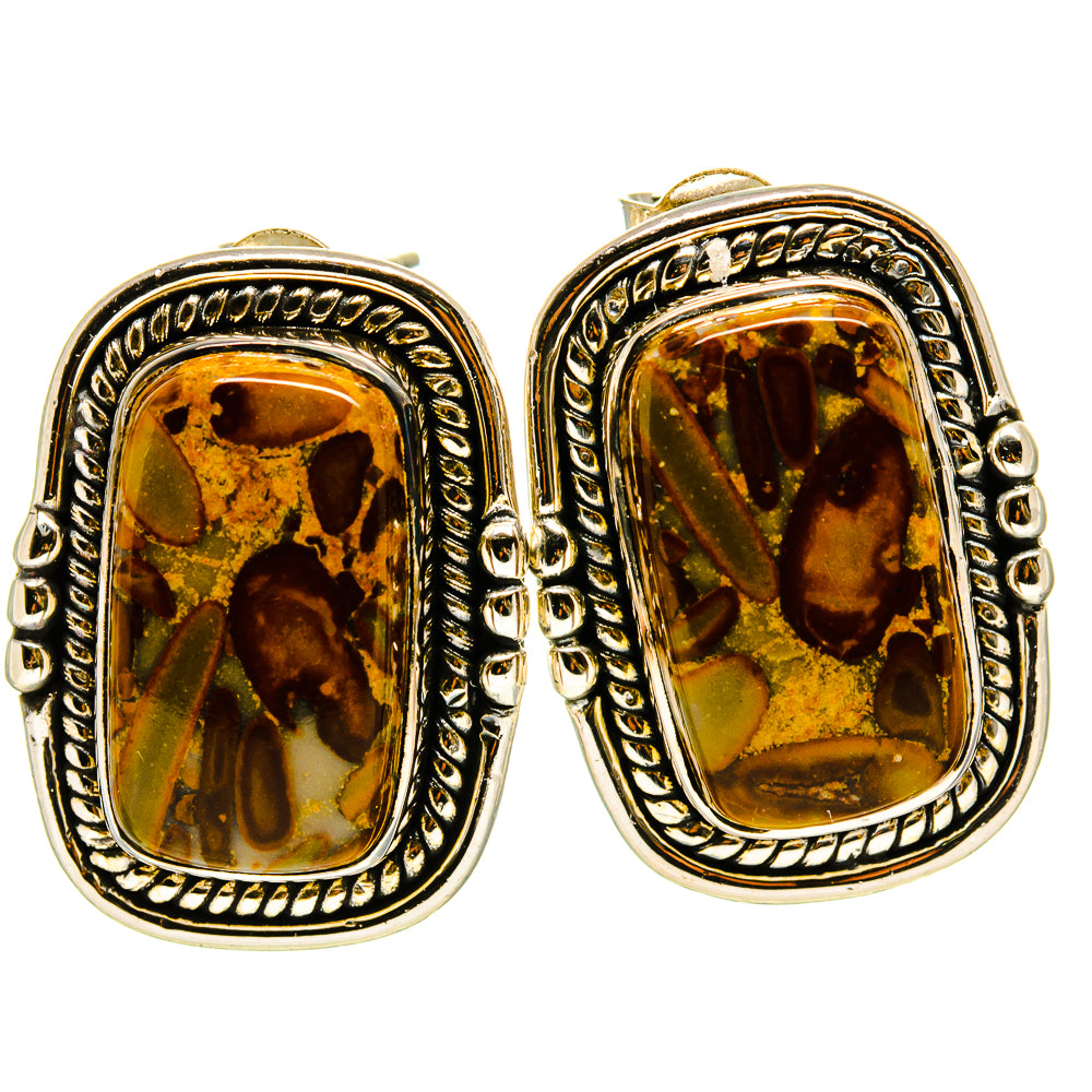 Bamboo Jasper Earrings handcrafted by Anasilvercos - EARR414459