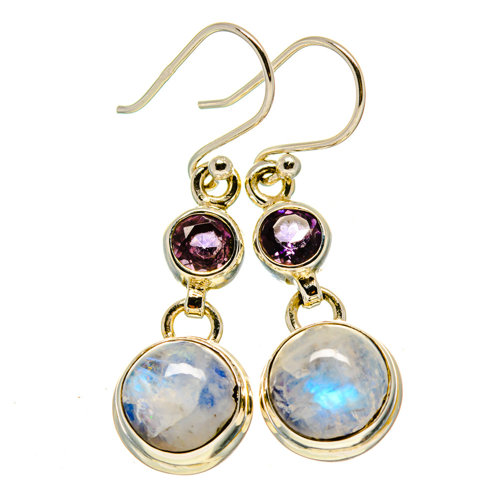 Rainbow Moonstone Earrings handcrafted by Anasilvercos - EARR414472