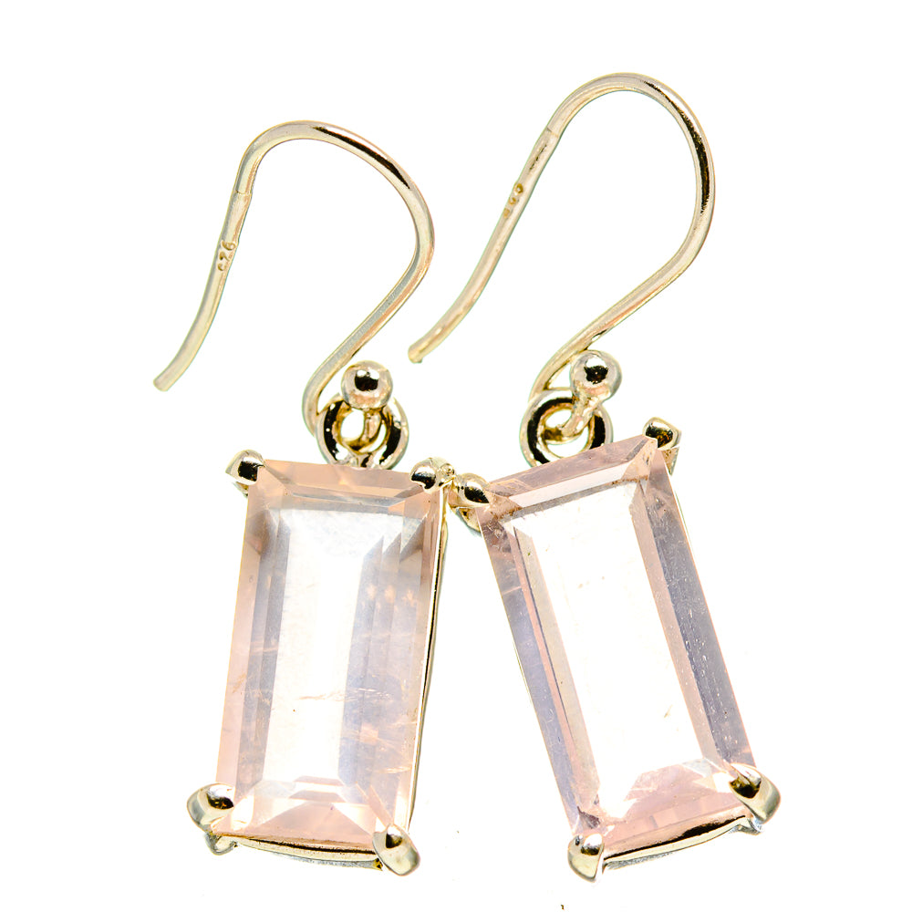 Rose Quartz Earrings handcrafted by Anasilvercos - EARR414477