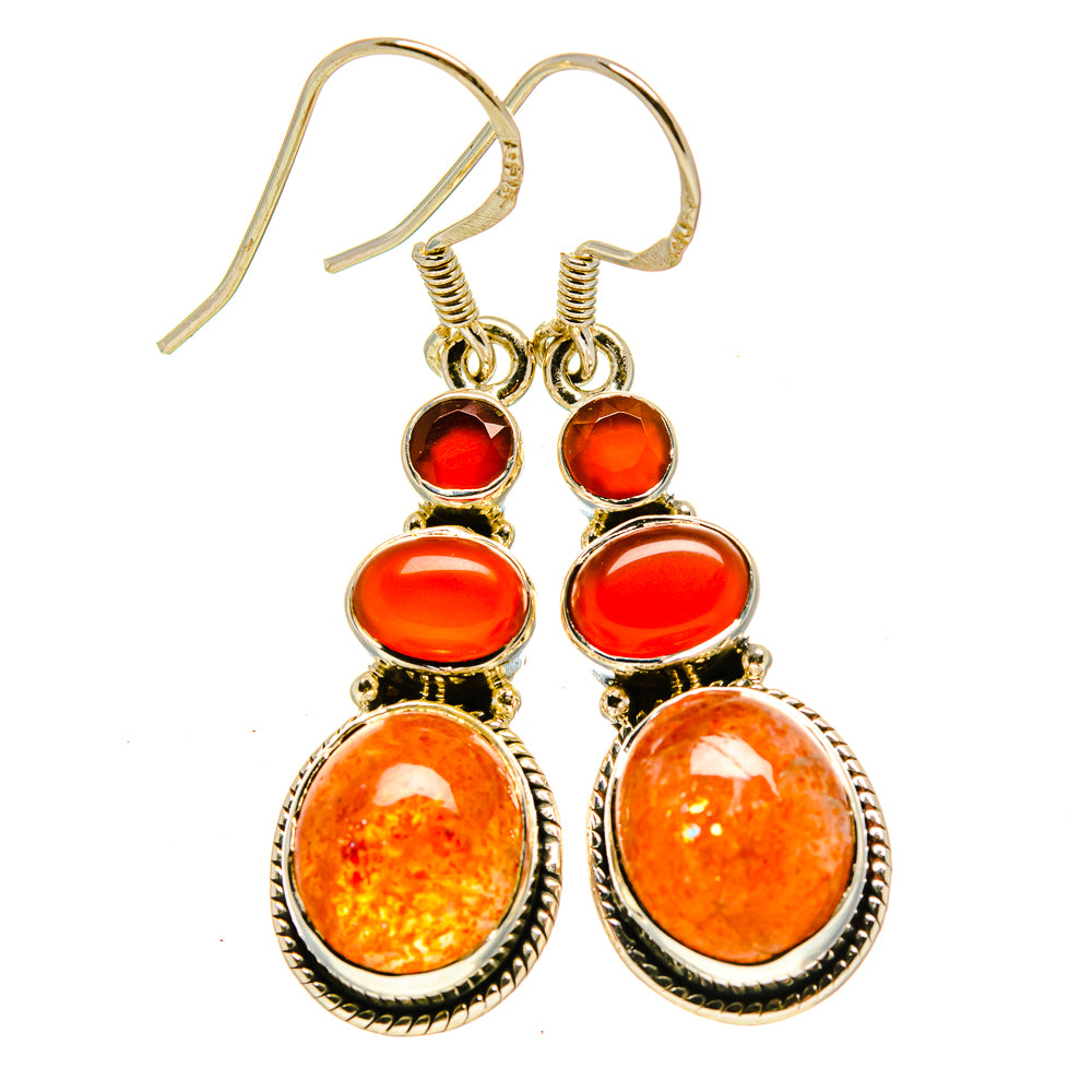 Sunstone Earrings handcrafted by Anasilvercos - EARR414502