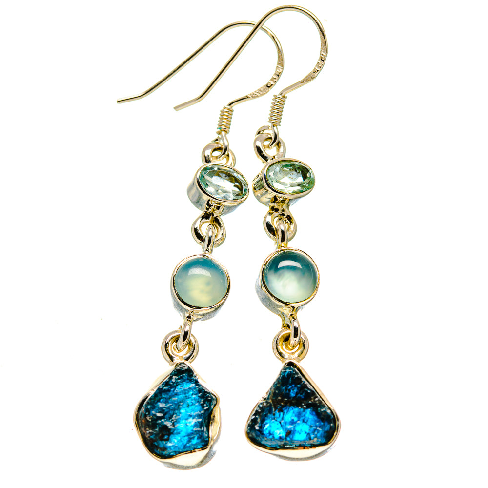 Blue Fluorite Earrings handcrafted by Anasilvercos - EARR414509