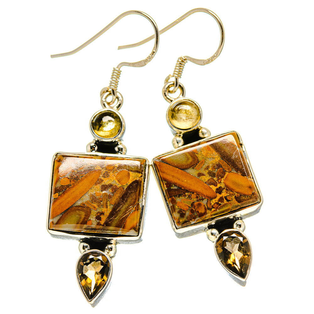 Bamboo Jasper Earrings handcrafted by Anasilvercos - EARR414511