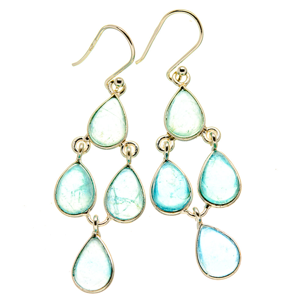 Aqua Chalcedony Earrings handcrafted by Anasilvercos - EARR414513