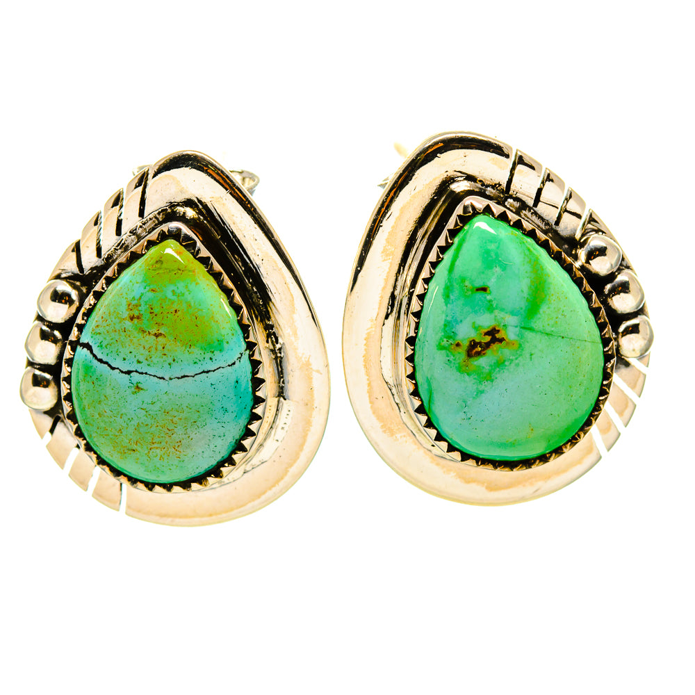 Tibetan Turquoise Earrings handcrafted by Anasilvercos - EARR414529