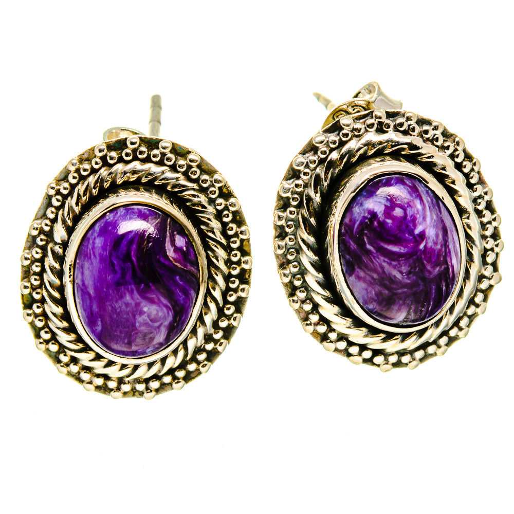 Charoite Earrings handcrafted by Anasilvercos - EARR414537