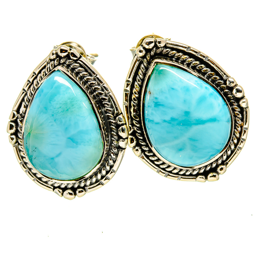 Larimar Earrings handcrafted by Anasilvercos - EARR414541