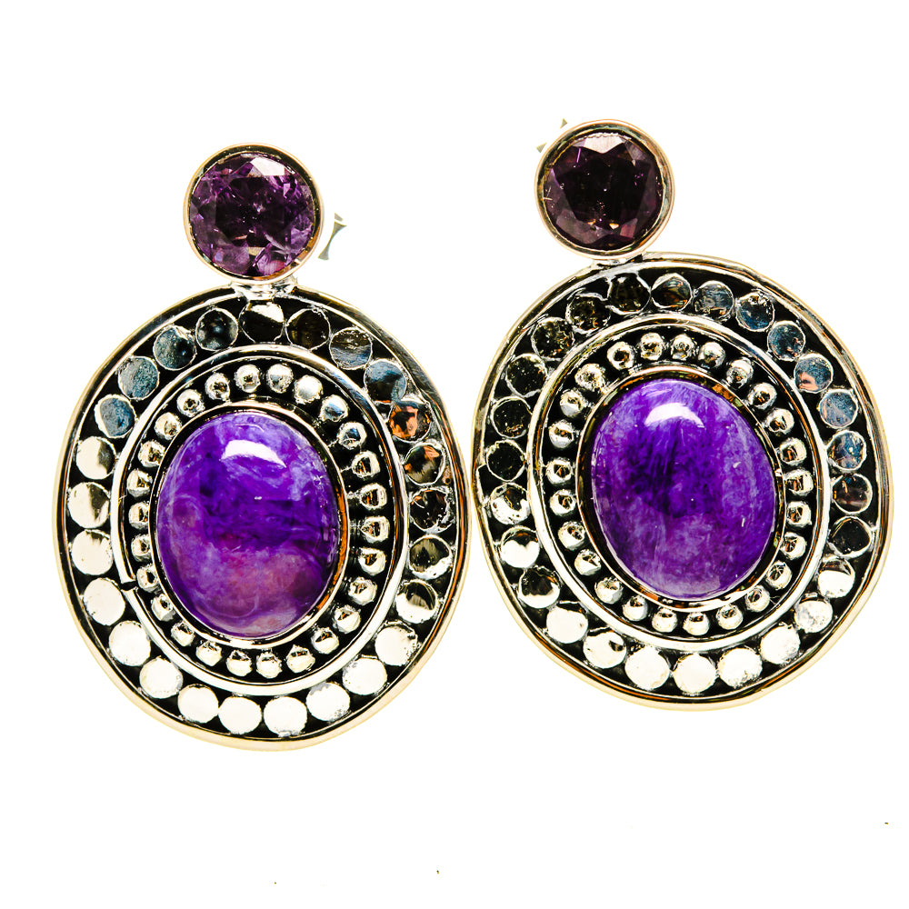 Charoite Earrings handcrafted by Anasilvercos - EARR414543
