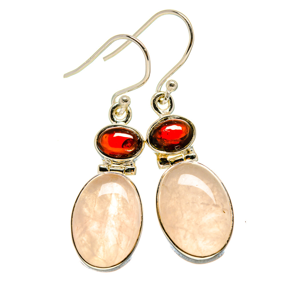 Rose Quartz Earrings handcrafted by Anasilvercos - EARR414544