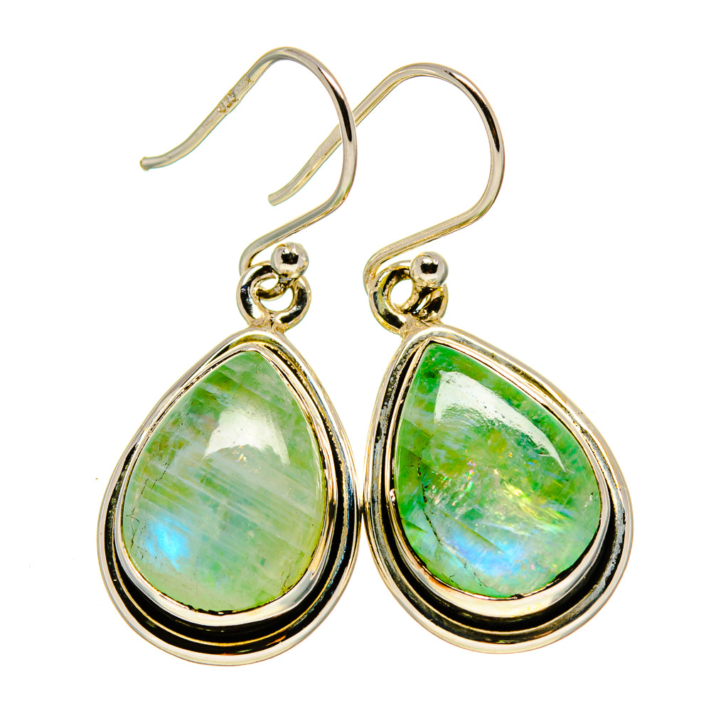 Green Moonstone Earrings handcrafted by Anasilvercos - EARR414547