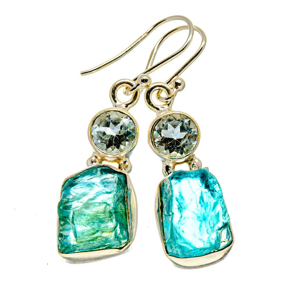 Blue Fluorite Earrings handcrafted by Anasilvercos - EARR414553