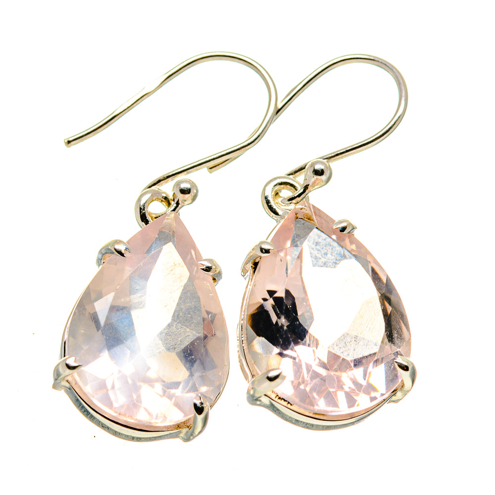 Rose Quartz Earrings handcrafted by Anasilvercos - EARR414554