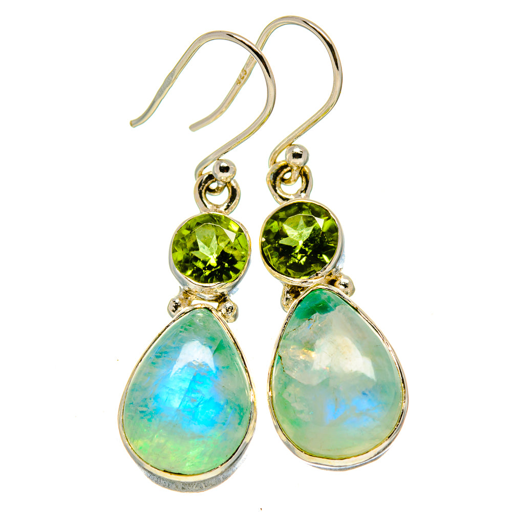 Green Moonstone Earrings handcrafted by Anasilvercos - EARR414555