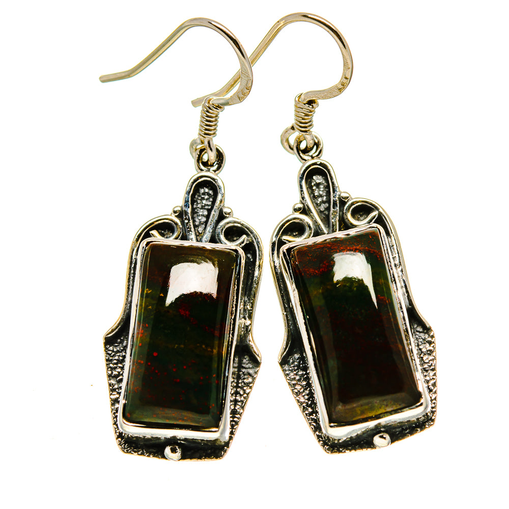 Bloodstone Earrings handcrafted by Anasilvercos - EARR414564
