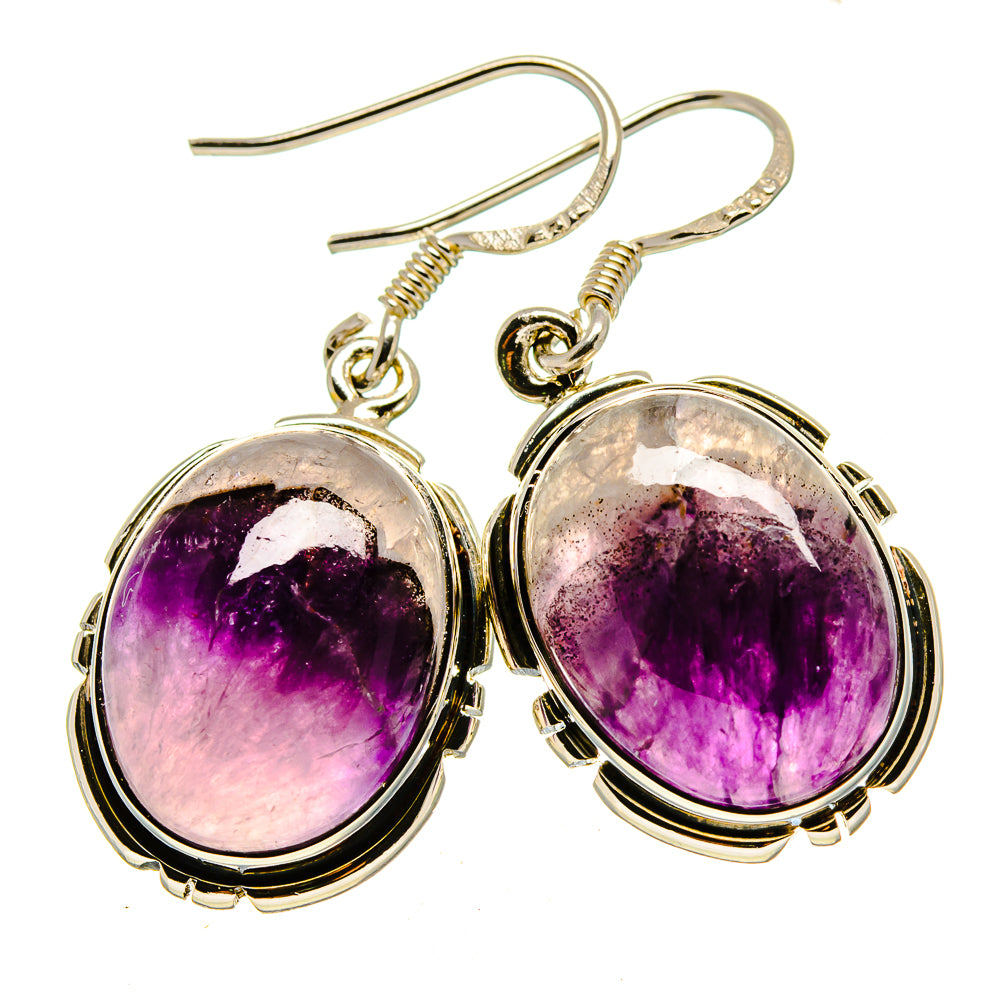 Chevron Amethyst Earrings handcrafted by Anasilvercos - EARR414566