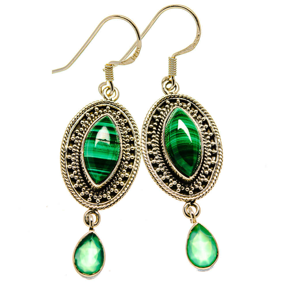 Malachite Earrings handcrafted by Anasilvercos - EARR414576