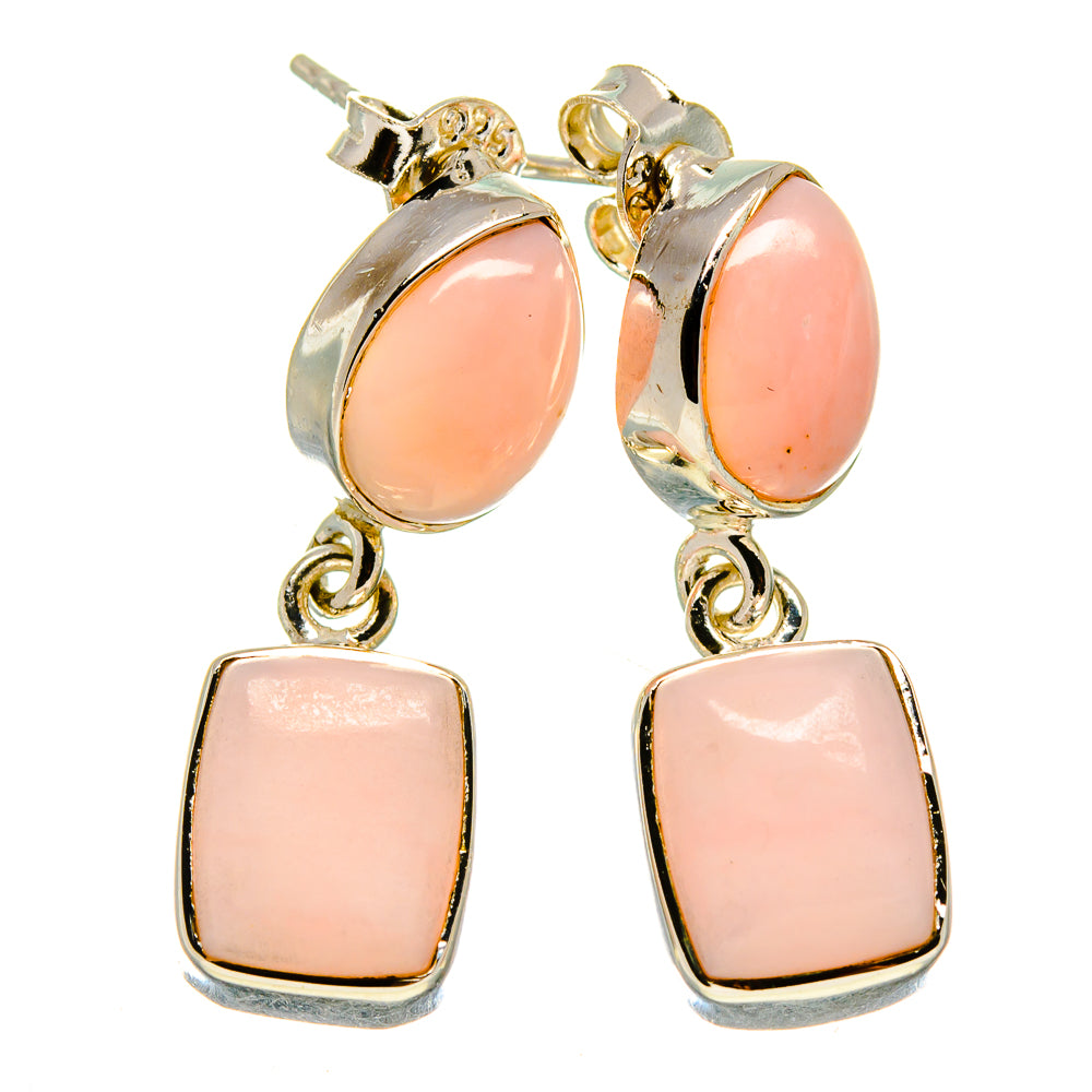 Pink Opal Earrings handcrafted by Anasilvercos - EARR414585