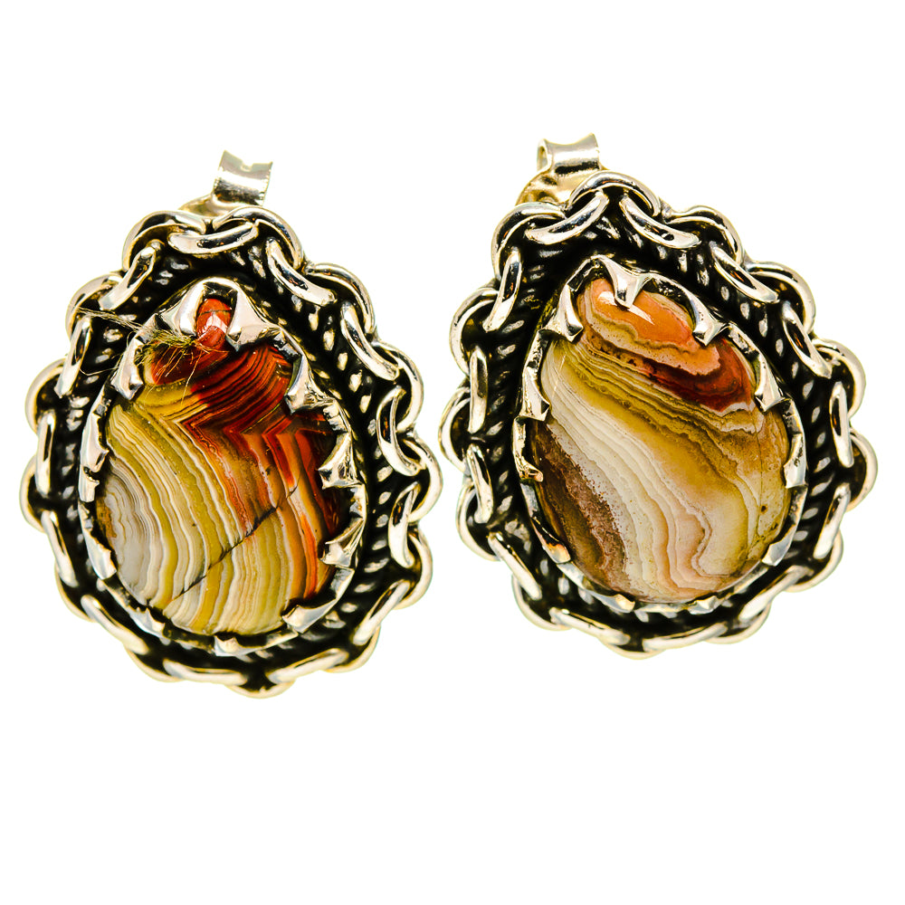 Laguna Lace Agate Earrings handcrafted by Anasilvercos - EARR414590