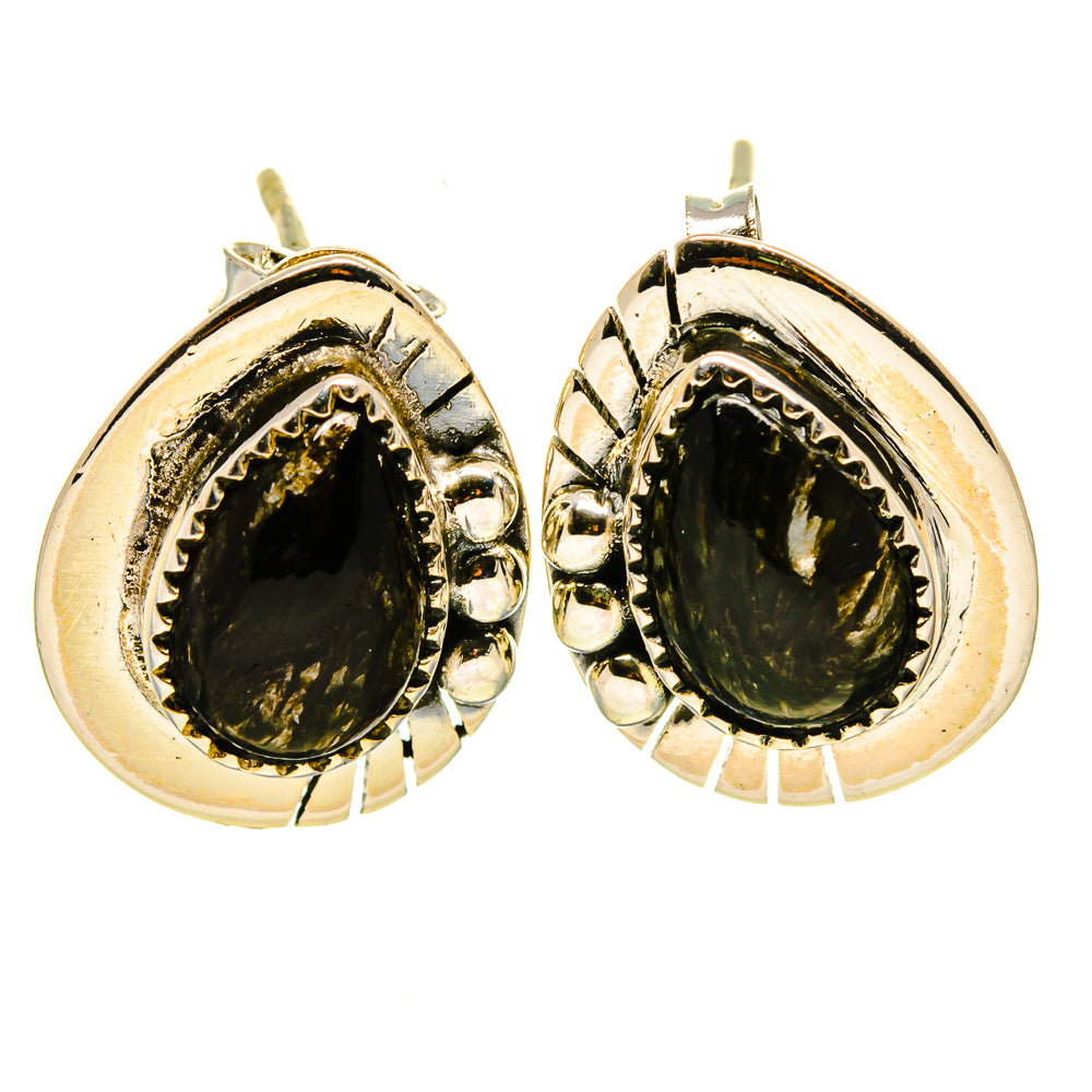 Golden Seraphinite Earrings handcrafted by Anasilvercos - EARR414604