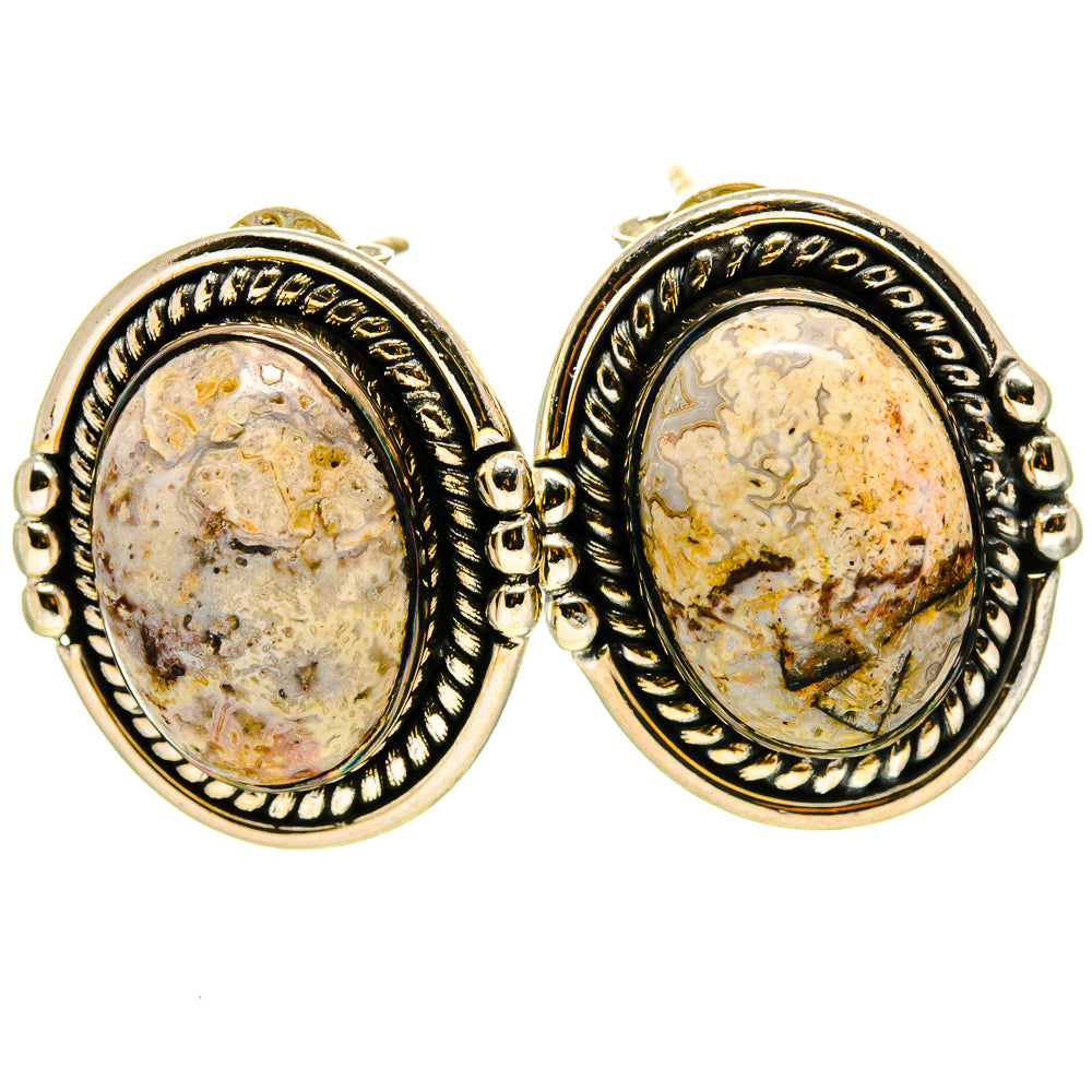 Laguna Lace Agate Earrings handcrafted by Anasilvercos - EARR414616