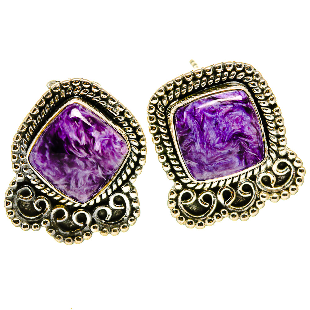 Charoite Earrings handcrafted by Anasilvercos - EARR414621