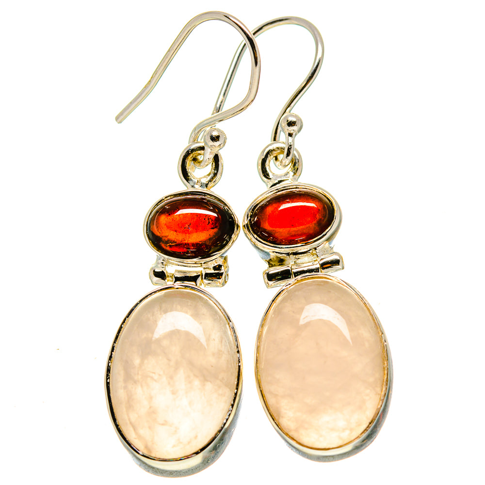 Rose Quartz Earrings handcrafted by Anasilvercos - EARR414626
