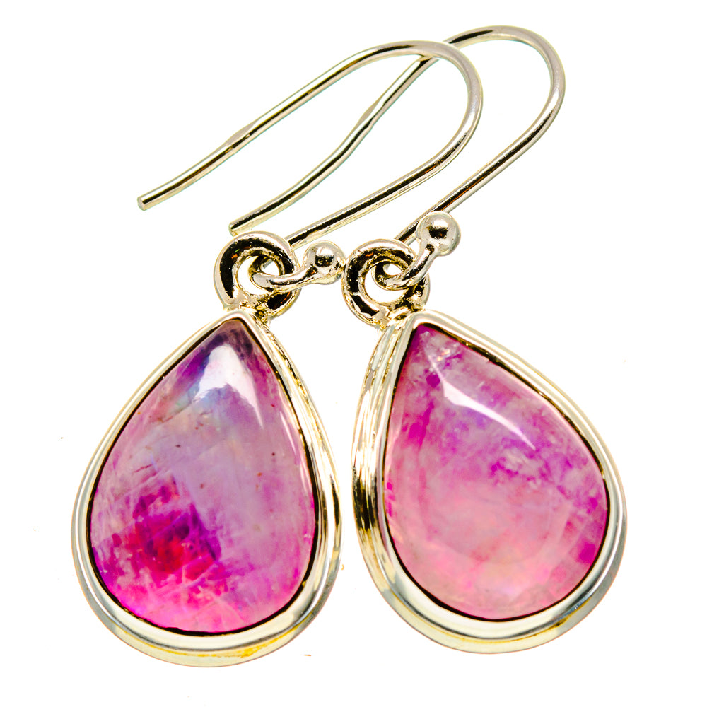 Pink Moonstone Earrings handcrafted by Anasilvercos - EARR414635