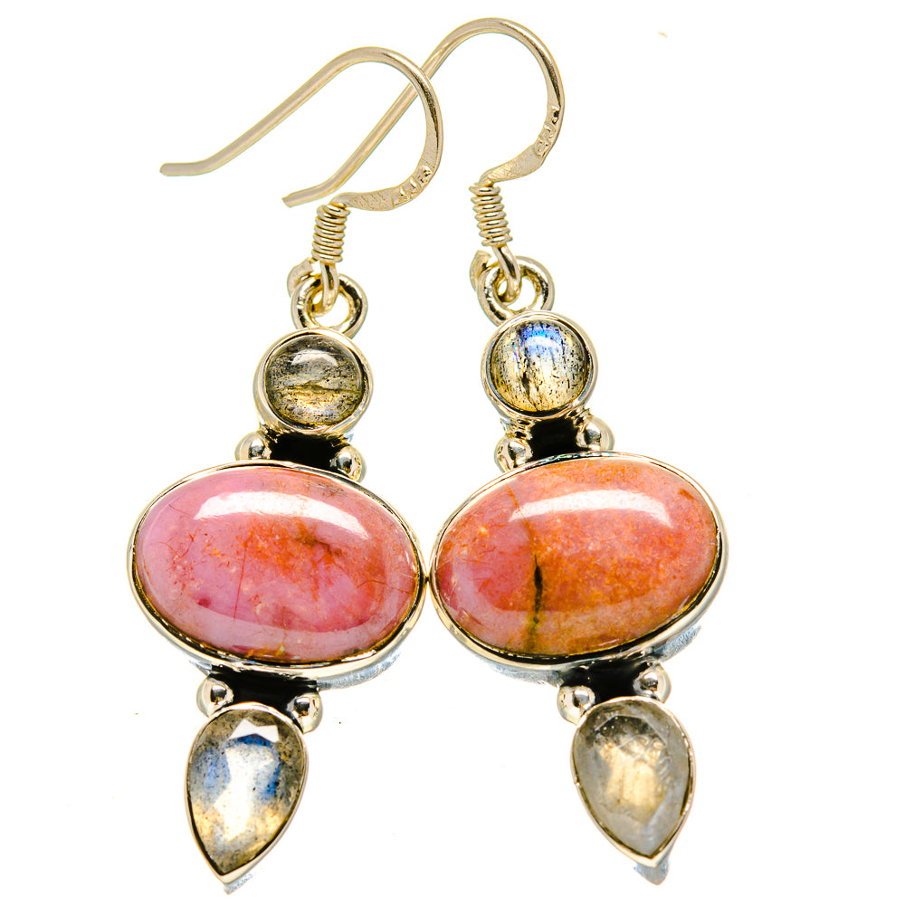 Rhodonite Earrings handcrafted by Anasilvercos - EARR414641