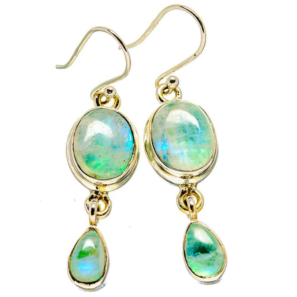 Green Moonstone Earrings handcrafted by Anasilvercos - EARR414647