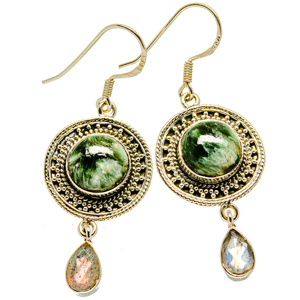 Seraphinite Earrings handcrafted by Anasilvercos - EARR414653