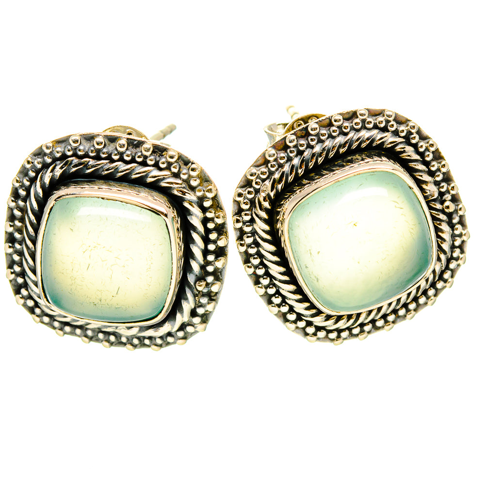 Aqua Chalcedony Earrings handcrafted by Anasilvercos - EARR414664